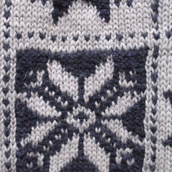 Vintage 90s Tan Black Hand Knit Wool Sweater - Picture 5 of 7